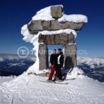 Rodric David skiing with his wife
